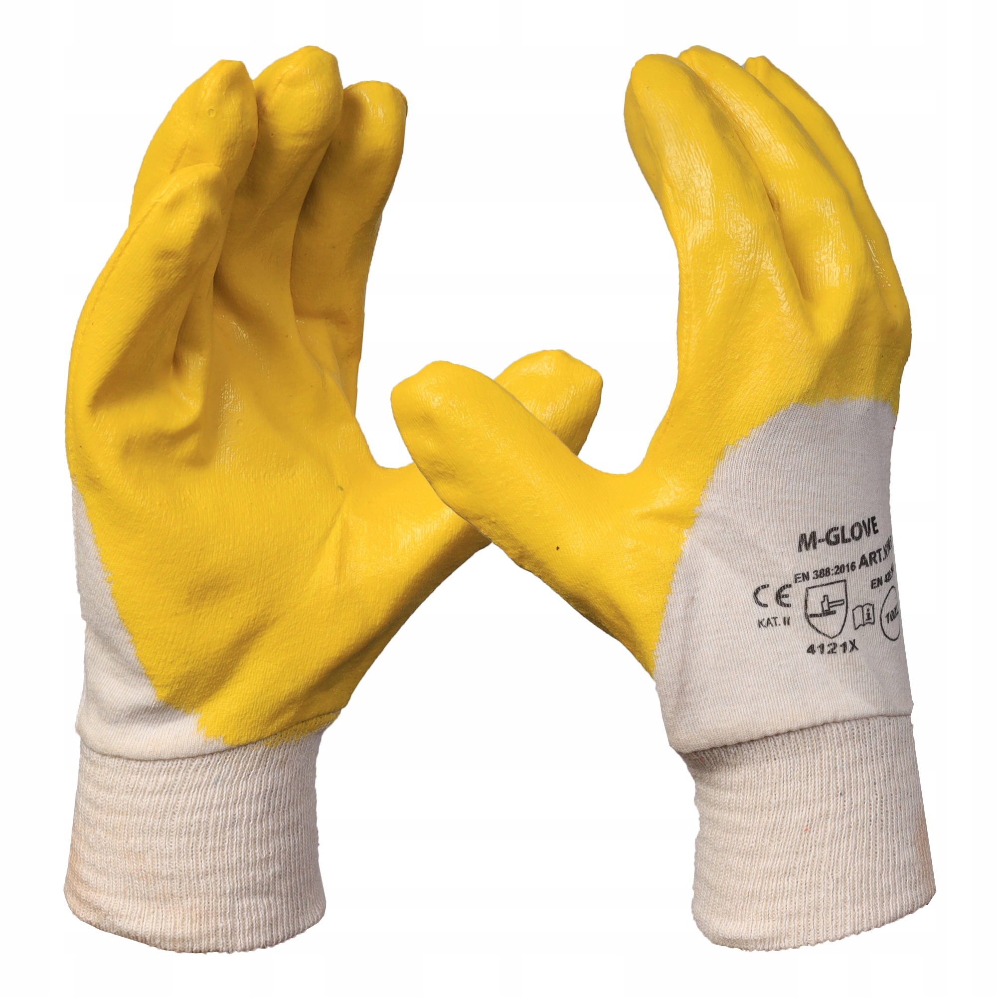 RĘKAWICE RĘKAWICZKI ROBOCZE NITRYL ŻÓŁTE