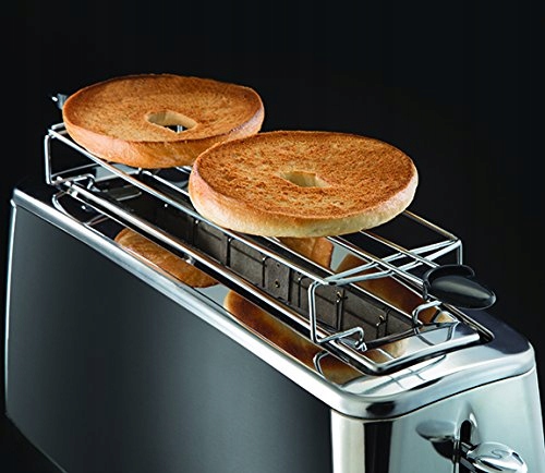 RUSSELL HOBBS Toster Długi Na 2 Kromki Szeroki Slot Stal Nierdzewna Szary — miniatura 4