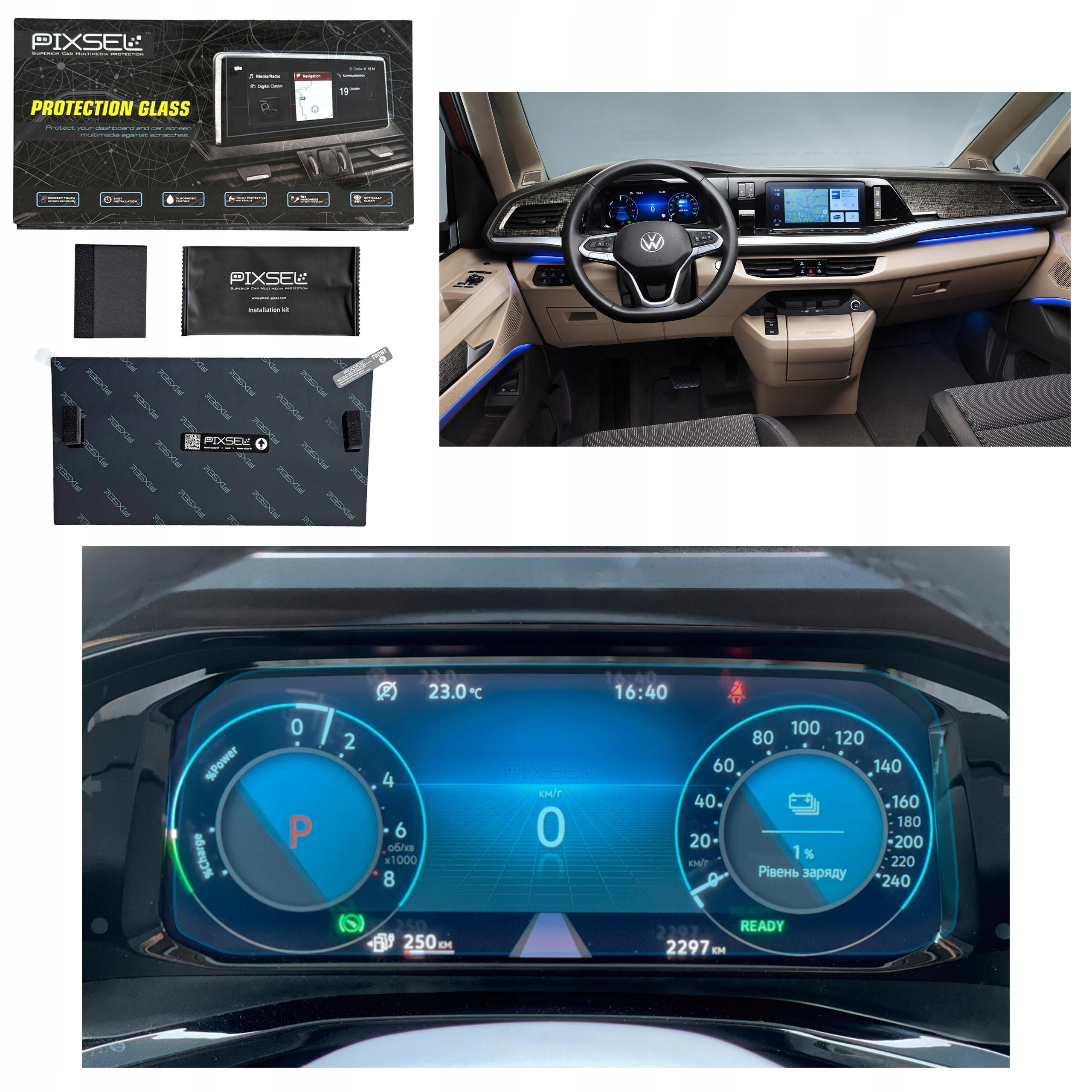 Antyodciskowe Matowe Szkło Ochronne Volkswagen Multivan T7-10“ 2021-