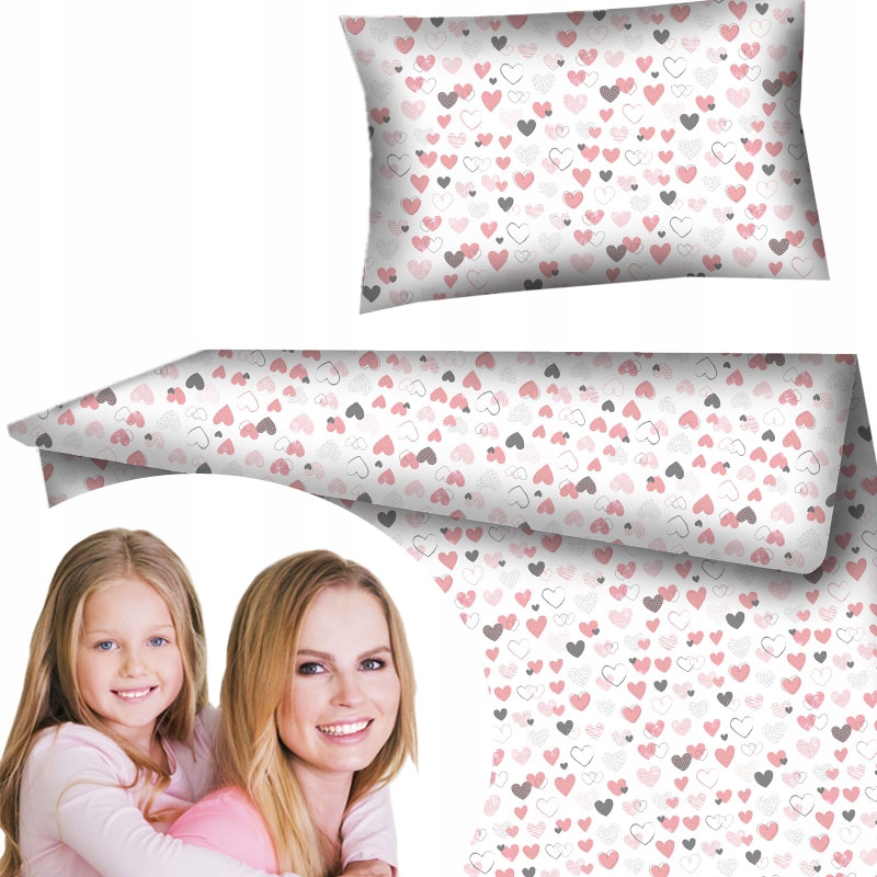 

Pościel nowoczesna w serduszka róż szarość 140x200