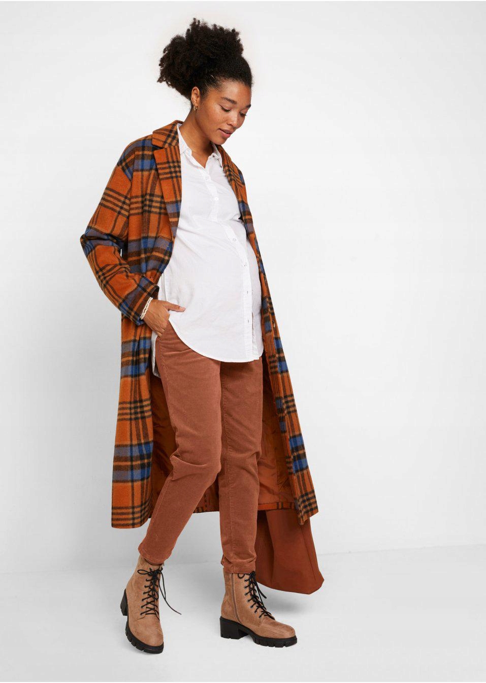 Bonprix 48 _ZT BRĄZOWE SPODNIE CIĄŻOWE Odcień miedziany