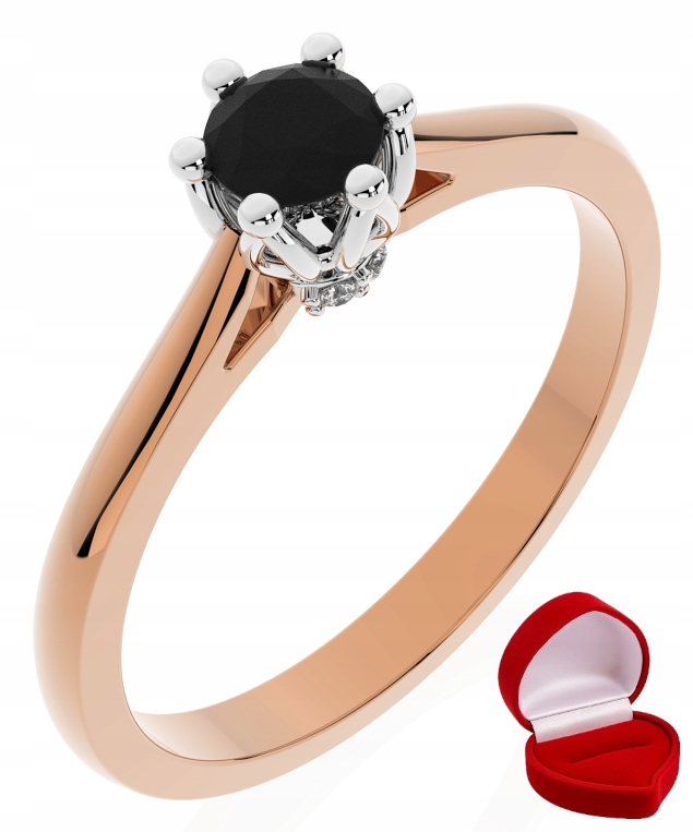 Zlatý Prstýnek 585 14k Brylant Č. 0,24 ct Růžové Zlato R29