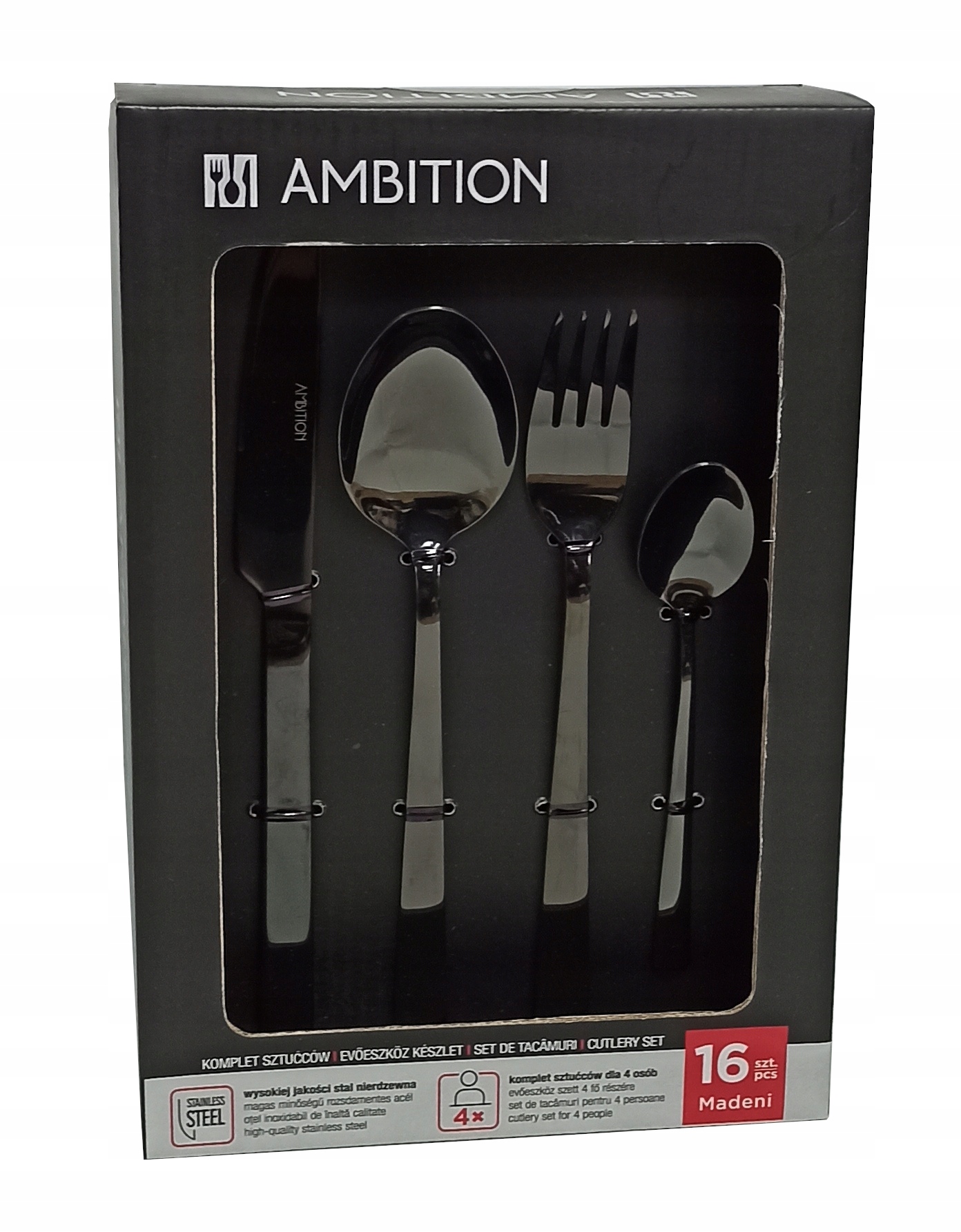 

Ambition Sztućce 16el Komplet na 4 osoby Czarny