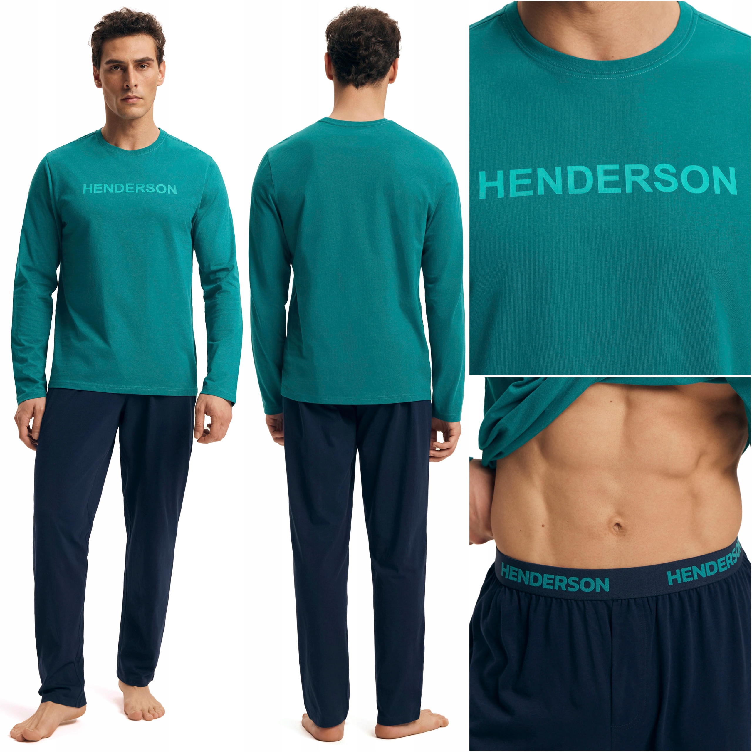 Pánské Pyžamo Henderson Komplet s dlouhým rukávem 100% Bavlna M