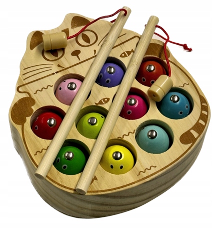 GRA DREWNIANA ŁOWIENIE RYBEK NA MAGENS RYBKI Materiał drewno