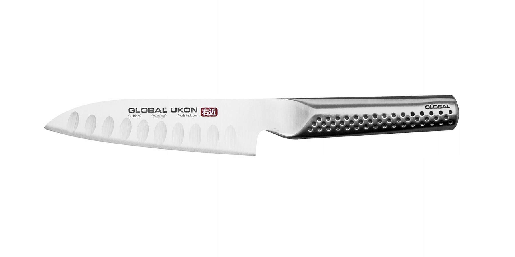 Japonský kuchynský nôž Global Ukon GUS-20 Santoku 140 (guľový výbrus)