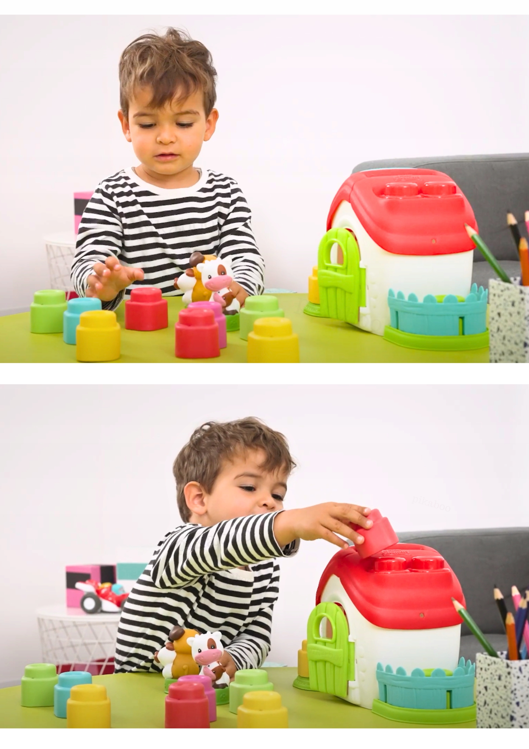 PREZENT NA ROCZEK FARMA DOMEK ZWIERZĄTKA + DUŻE KLOCKI SENSORYCZNE GUMOWE Bohater brak