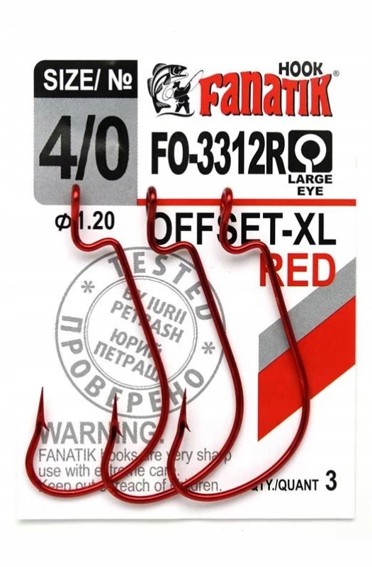 

Fanatik Haczyk FO-3312R-4/0/49mm x3 Offset XL Red