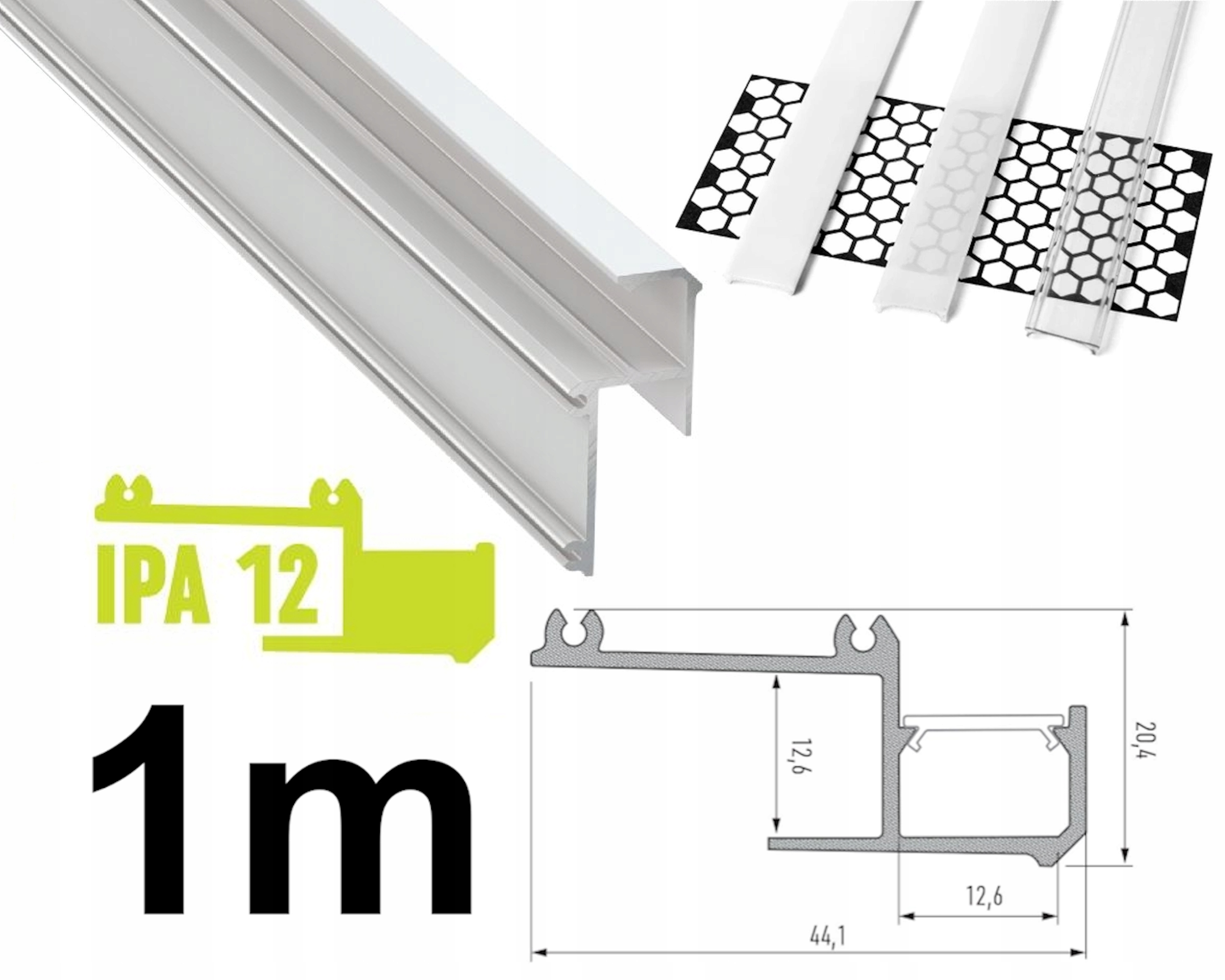 PROFIL LED zakończeniowy do płyty GK IPA12 BIAŁY