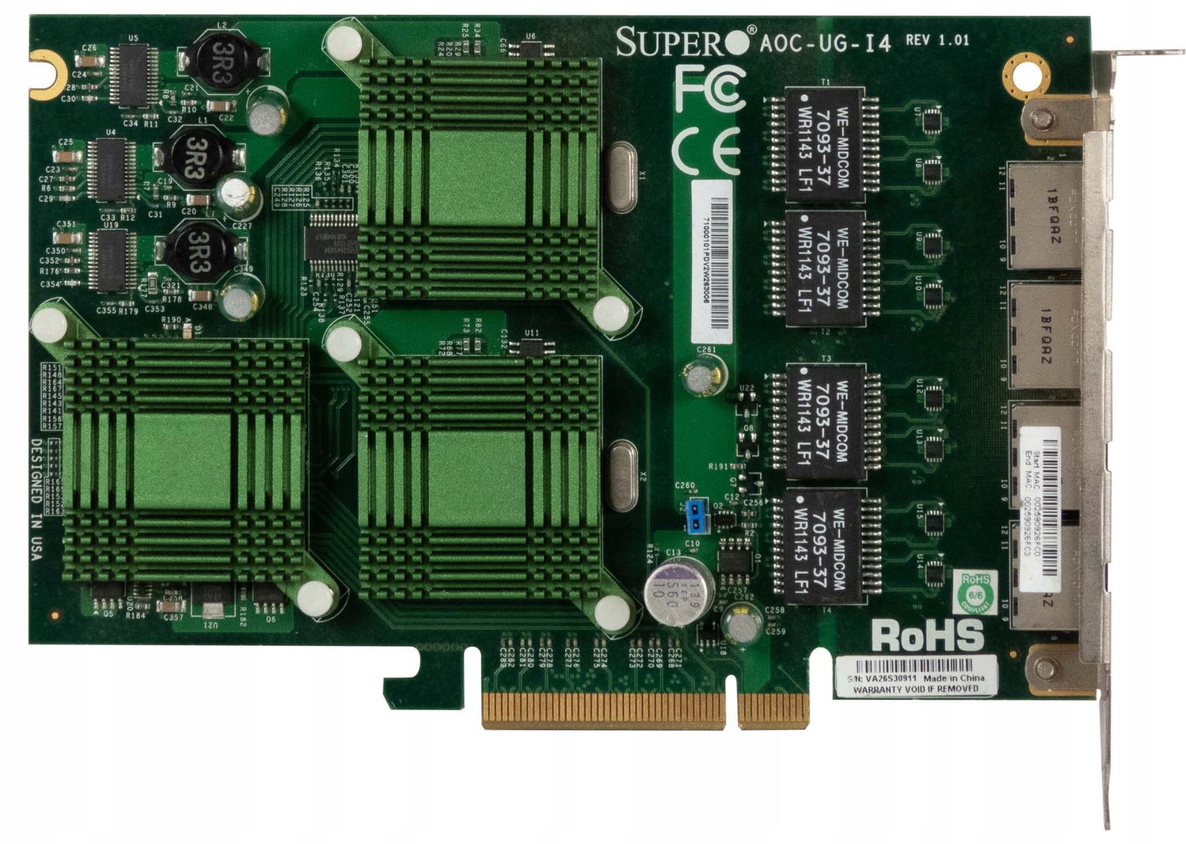 Supermicro AOC-UG-i4 4-PORT Gigabit PCIe x8