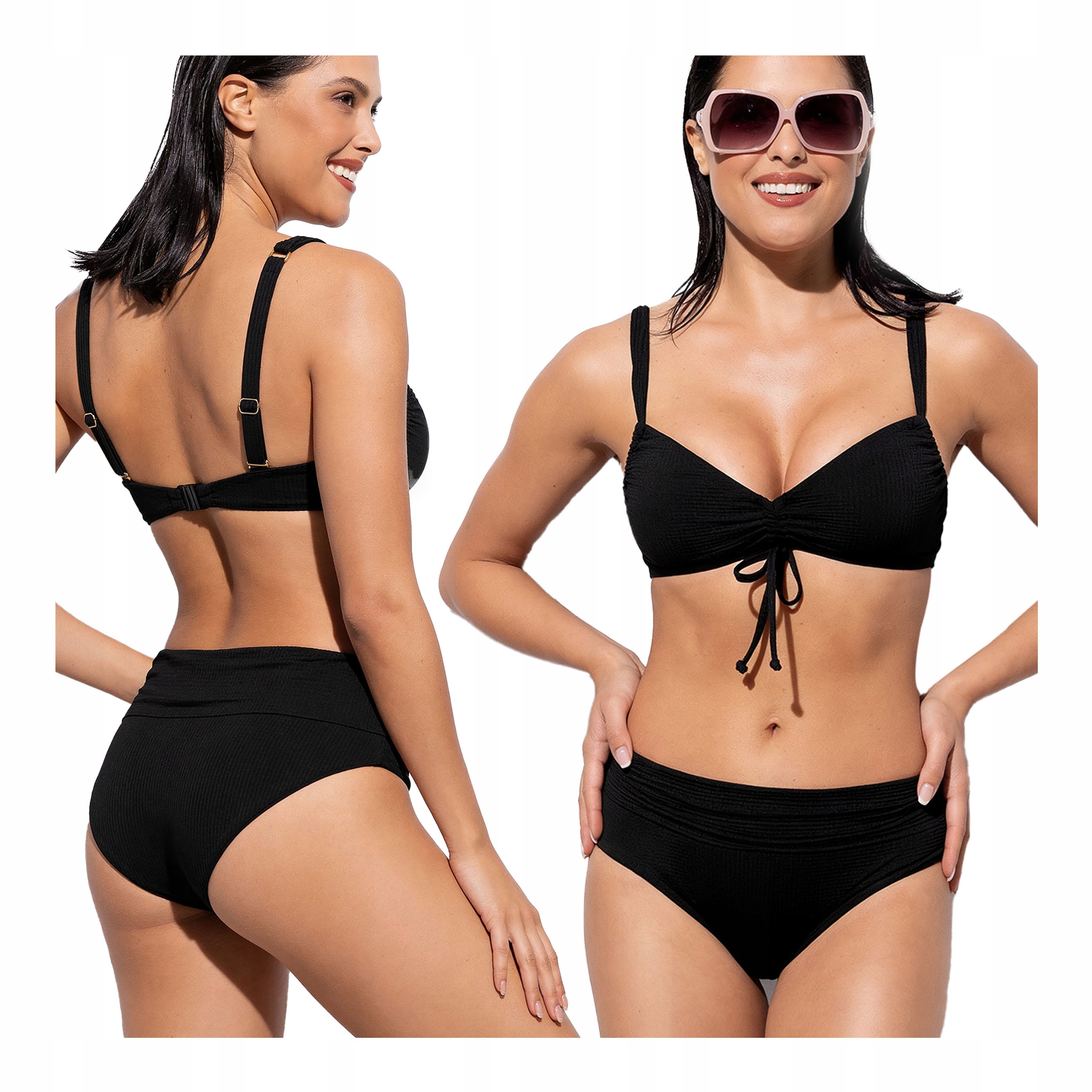 Dvoudílné plavky 85C L bikini kostým černý Verde Veronica