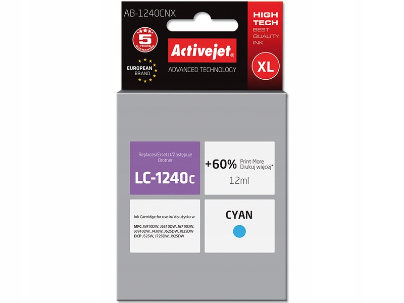 

Tusz Activejet AB-1240CNX Zamiennik Brother 12ML
