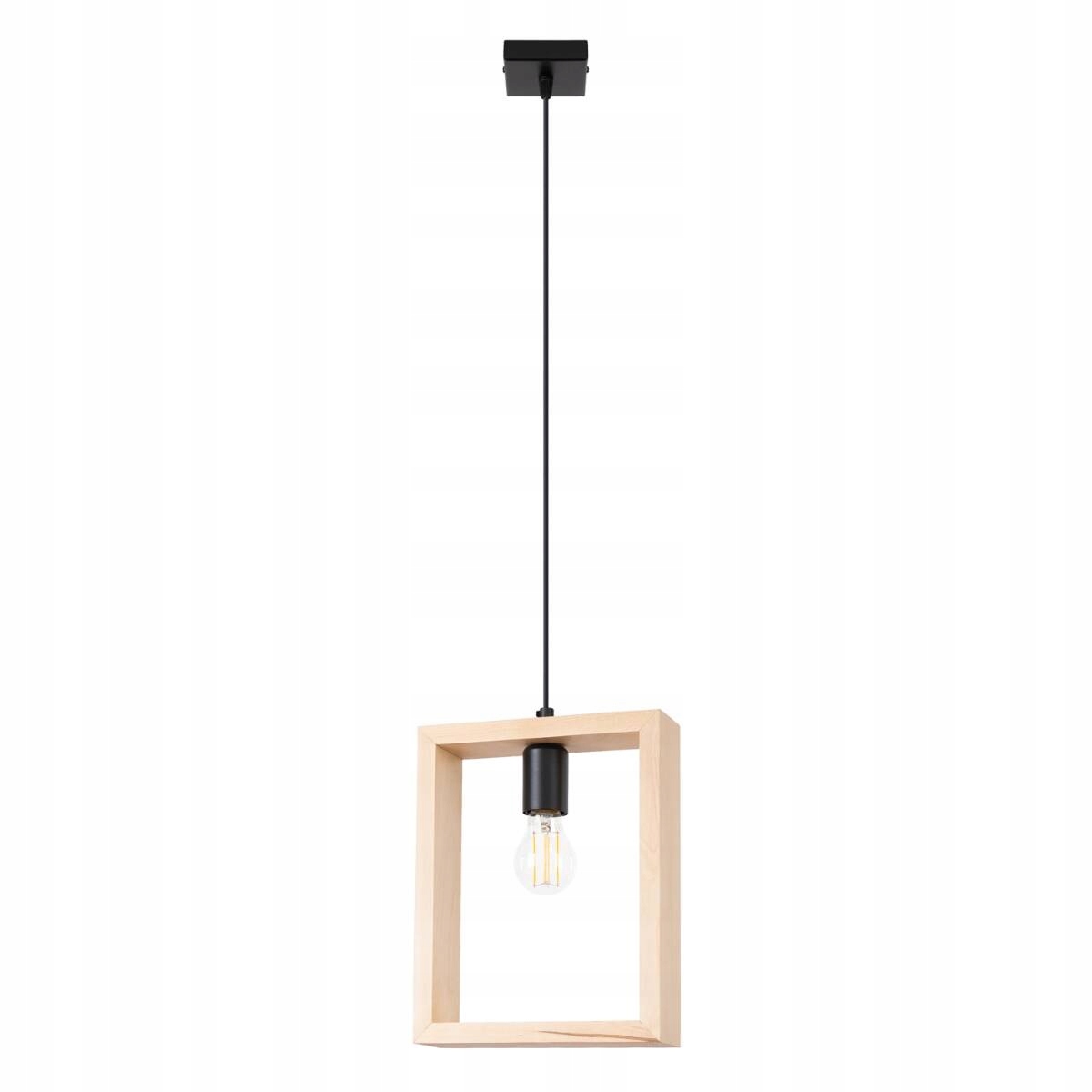 Sollux Závesná lampa s dreveným rámom, hnedá, škandinávska, nad ostrovným stolom