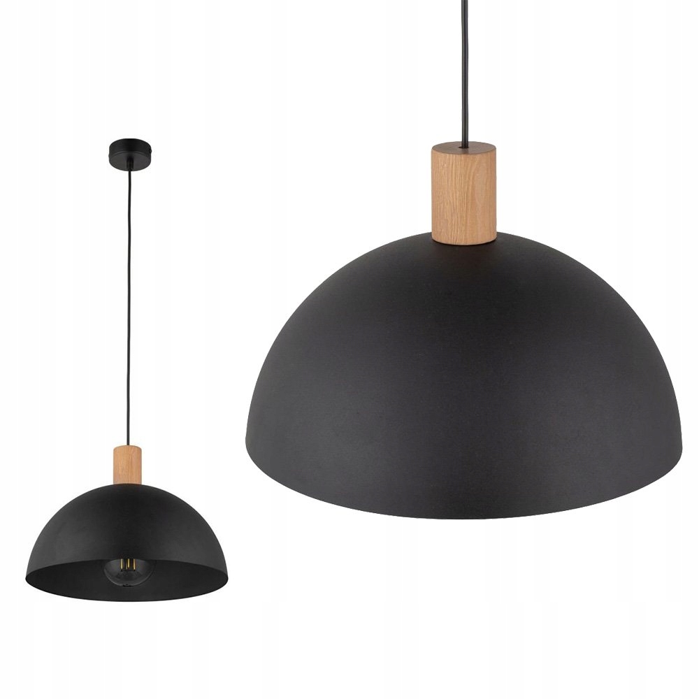 Černé závěsné svítidlo Oslo Black Tk Lighting skandinávský styl dřevo