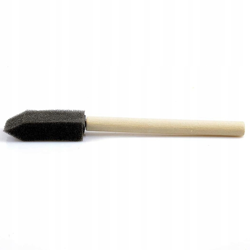 Pędzelek gąbkowy z pianki płaski z drewnianą rączką - czarny, 45x25mm 1szt. Kod producenta 870402