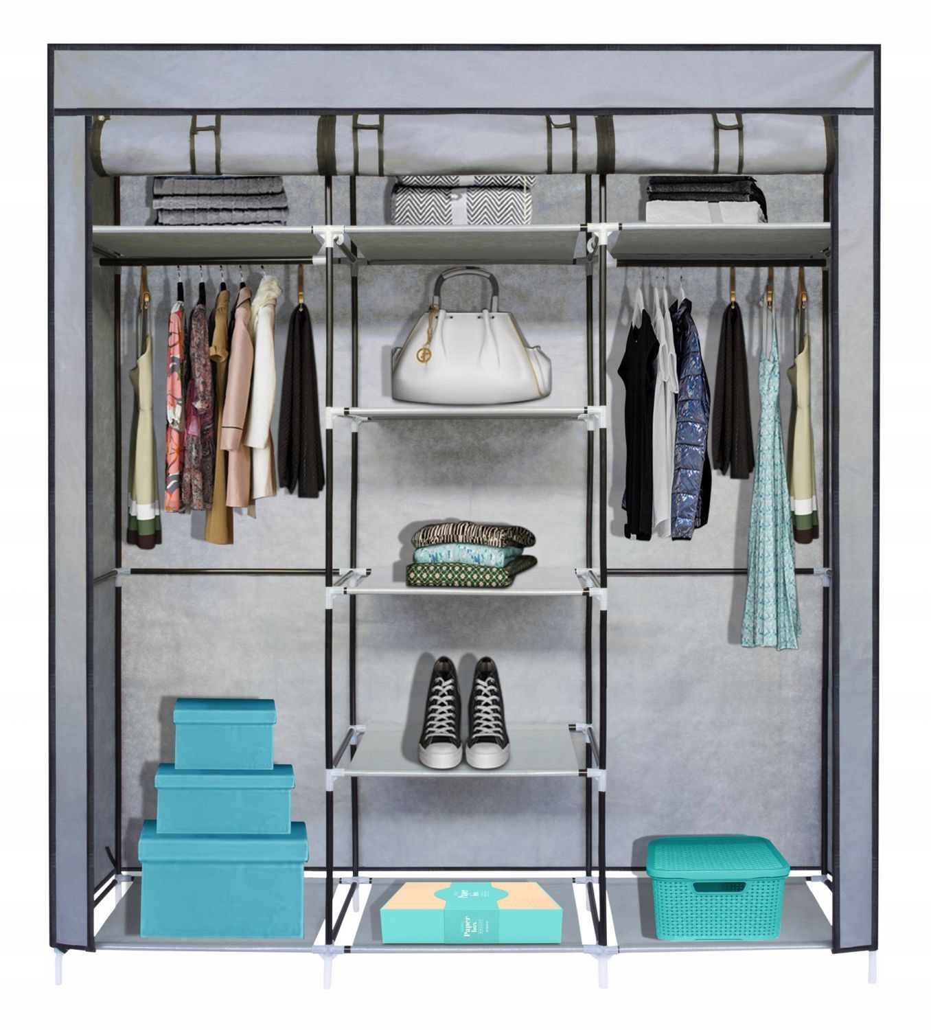 Skládací skříň, látková šatní skříň XXL