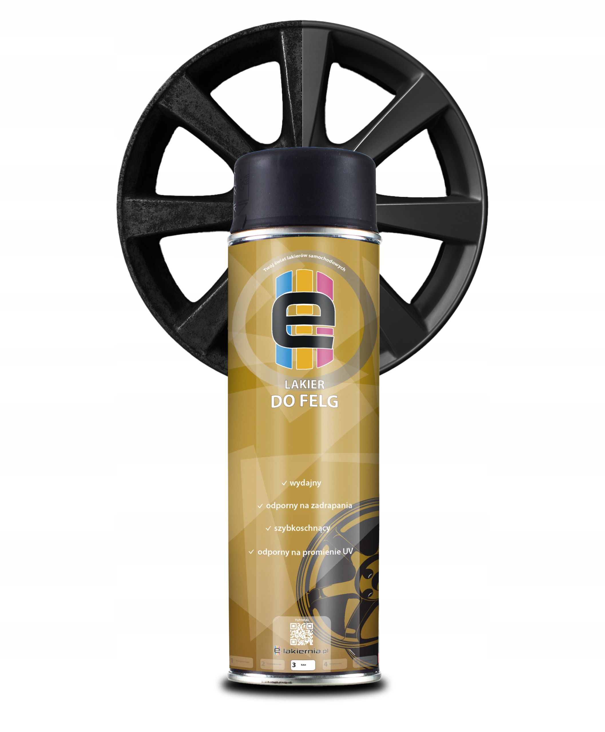 Lakier Spray Do Felg Czarny Półmat 500ml e-lakiernia