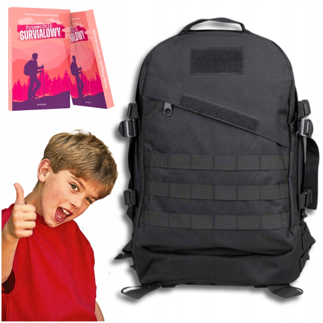 Czarny Plecak Wodoodporny 30L Miejski Wyjazdowy Uniwersalny