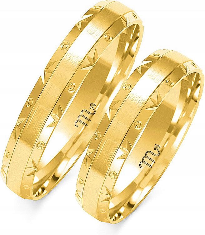 Prsten ze zlata svatba pro pár 14k 585 vel. 32 33 34 originální s gravírováním