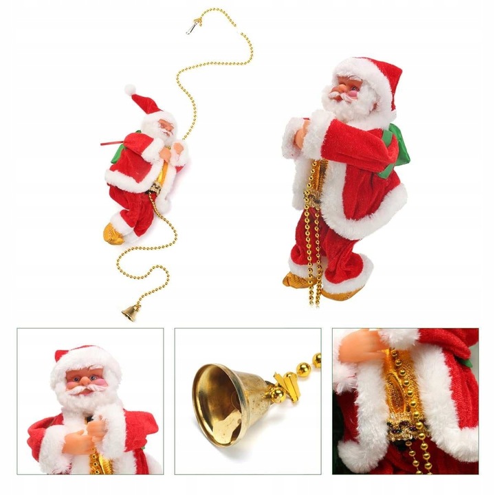 MIKOŁAJ WSPINAJĄCY SIĘ PO LINIE 100CM DUŻY Z MELODYJKA NA ŚWIĘTA PREZENT