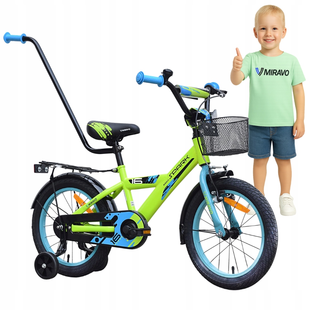Rowerek Dziecięcy 16 Cali Miravo Rower Dla Chłopca Koszyk Prowadnik