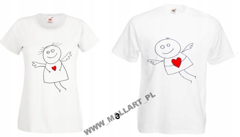 

Dwie Koszulki Dla Par Zakochani Miłość Love Wzory