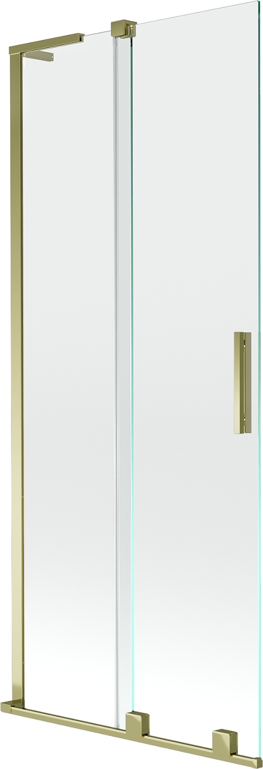 Mexen Velar L dvoukřídlé vanové dveře 80x150 cm, čiré sklo, zlaté