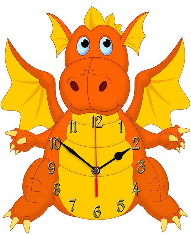 Zegar ścienny Smok pomarańcz