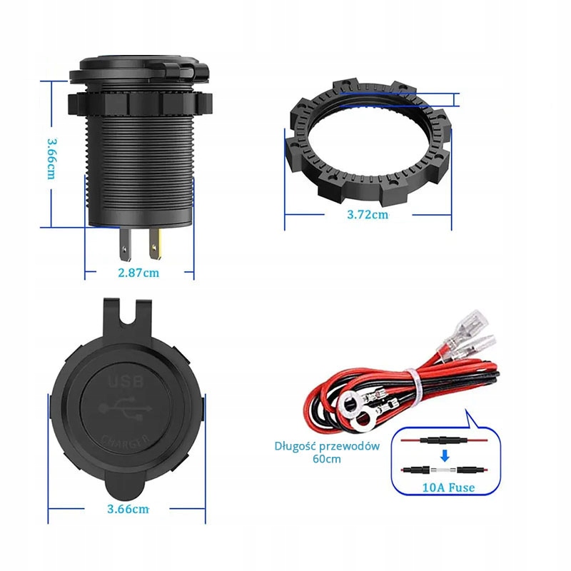 GNIAZDO USB DO ŁODZI SZYBKIE ŁADOWANIE 3.0 - 05977 Numer katalogowy części 05977