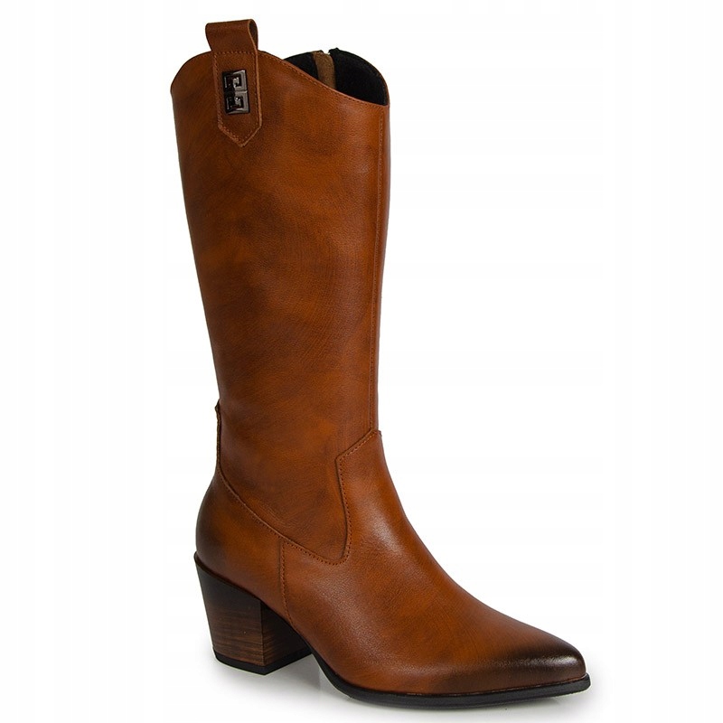 Lemar 70155 Hnědé Rudé Kožené Kozačky 38