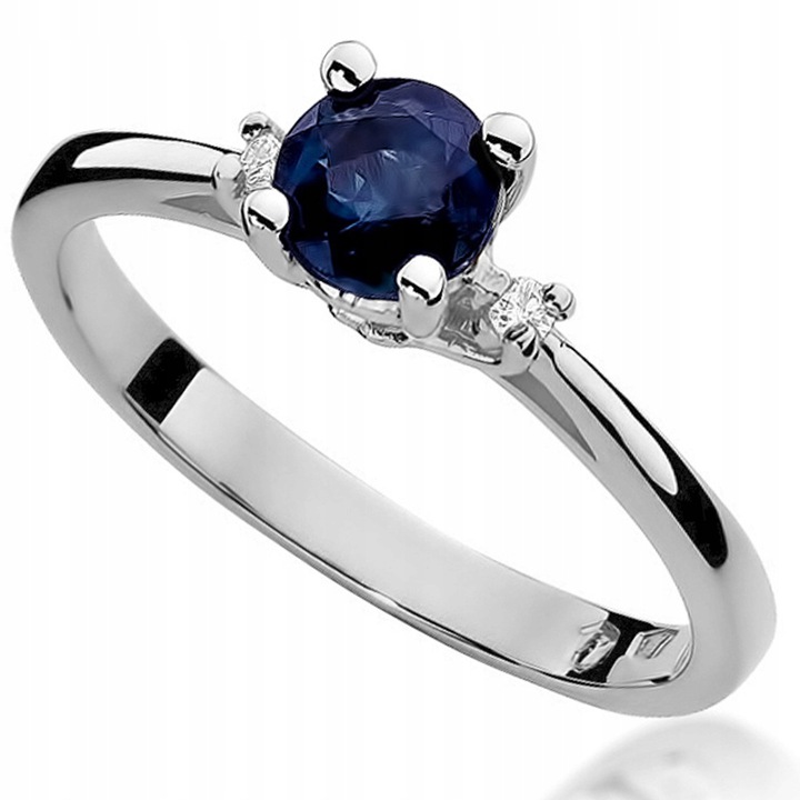 

Pierścionek Złoty Z Szafirem I Brylantami 0,06ct