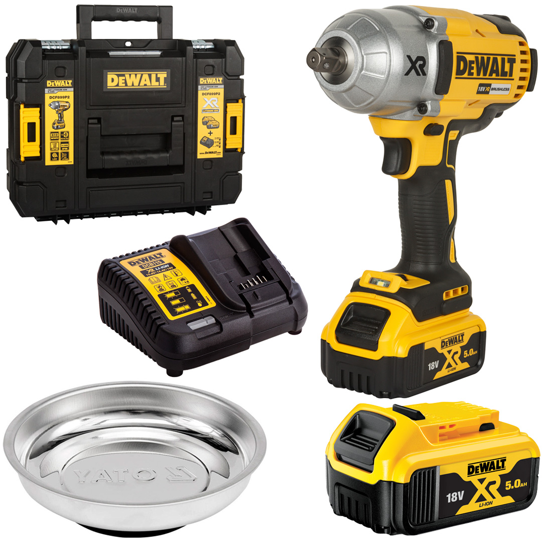 Rázový uťahovák 950 Nm 2x5Ah DeWALT DCF899P2 Darček