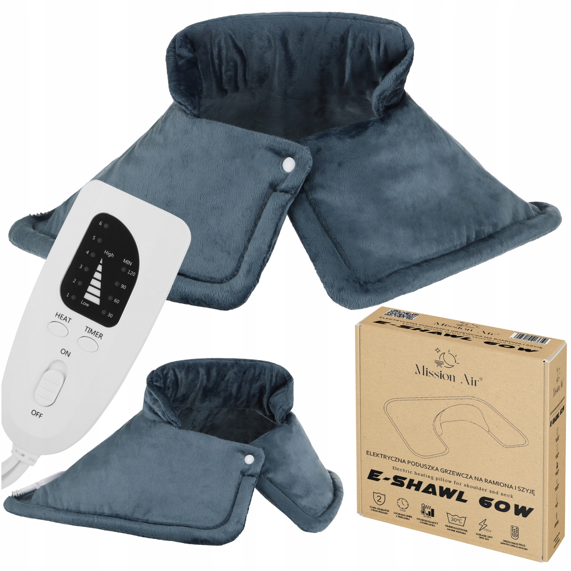 Poduszka Grzewcza Elektryczna Na Kark Szyję Ramiona Ogrzewacz Kołnierz 60W