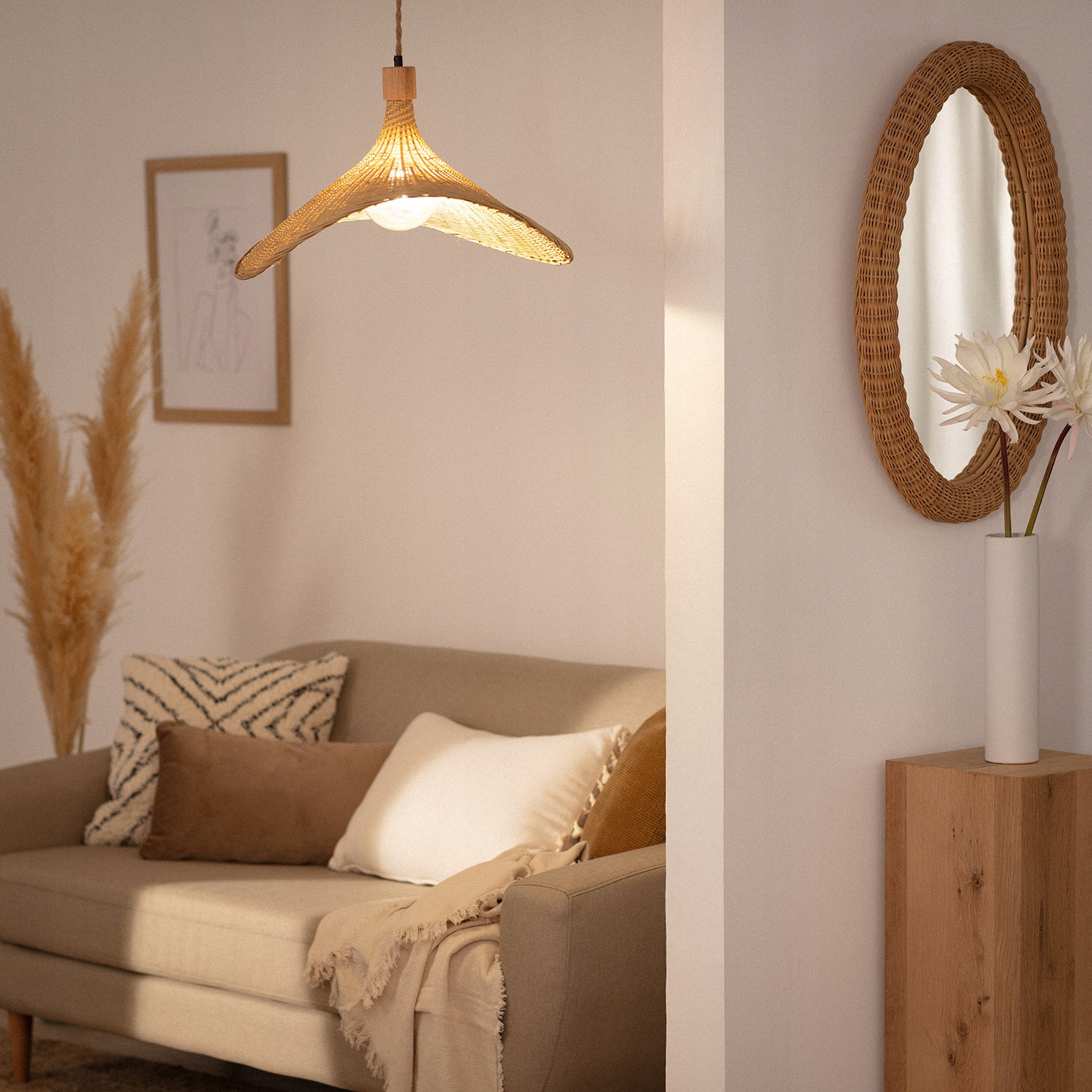 Nowoczesna lampa wisząca naturalna boho 1xE27 Kod producenta 72547