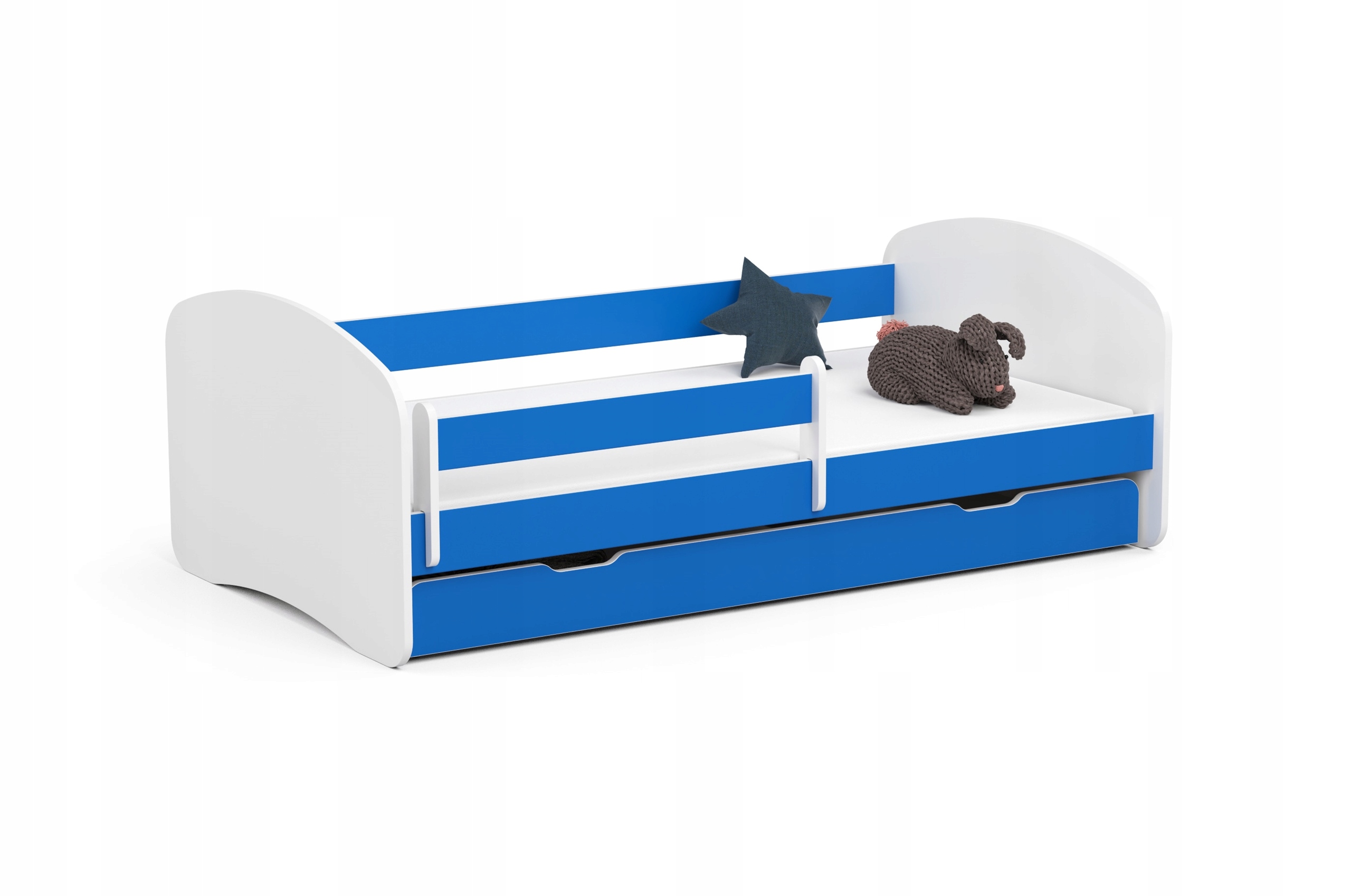 Detská posteľ Smile 180x90, modrá, matrac Akd