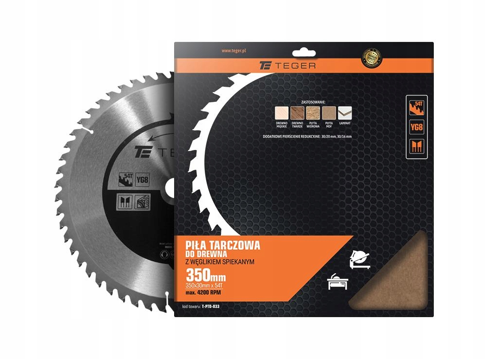 Piła tarczowa do drewna z węglikiem spiekanym 350x Marka Teger