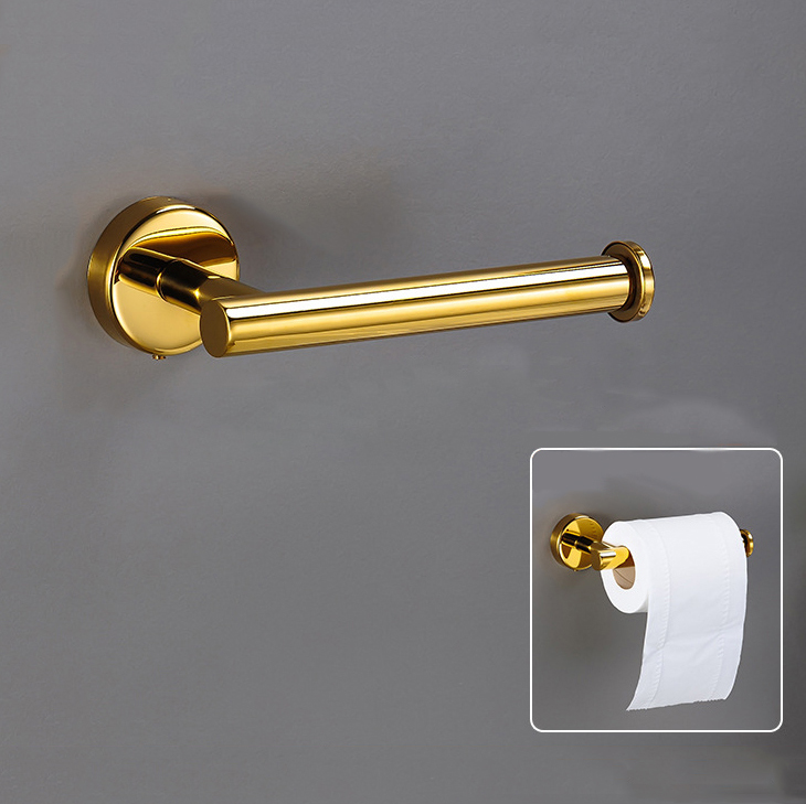 Uchwyt wieszak na papier toaletowy ZŁOTY POŁYSK Wysokość produktu 9 cm
