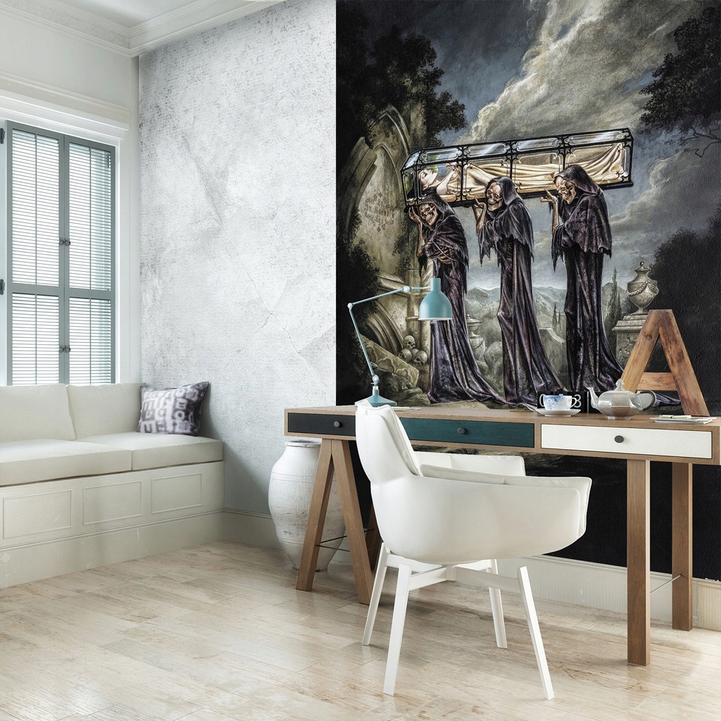 Vliesová Fototapeta 184x254 Smuteční rituál kostry +lepidlo