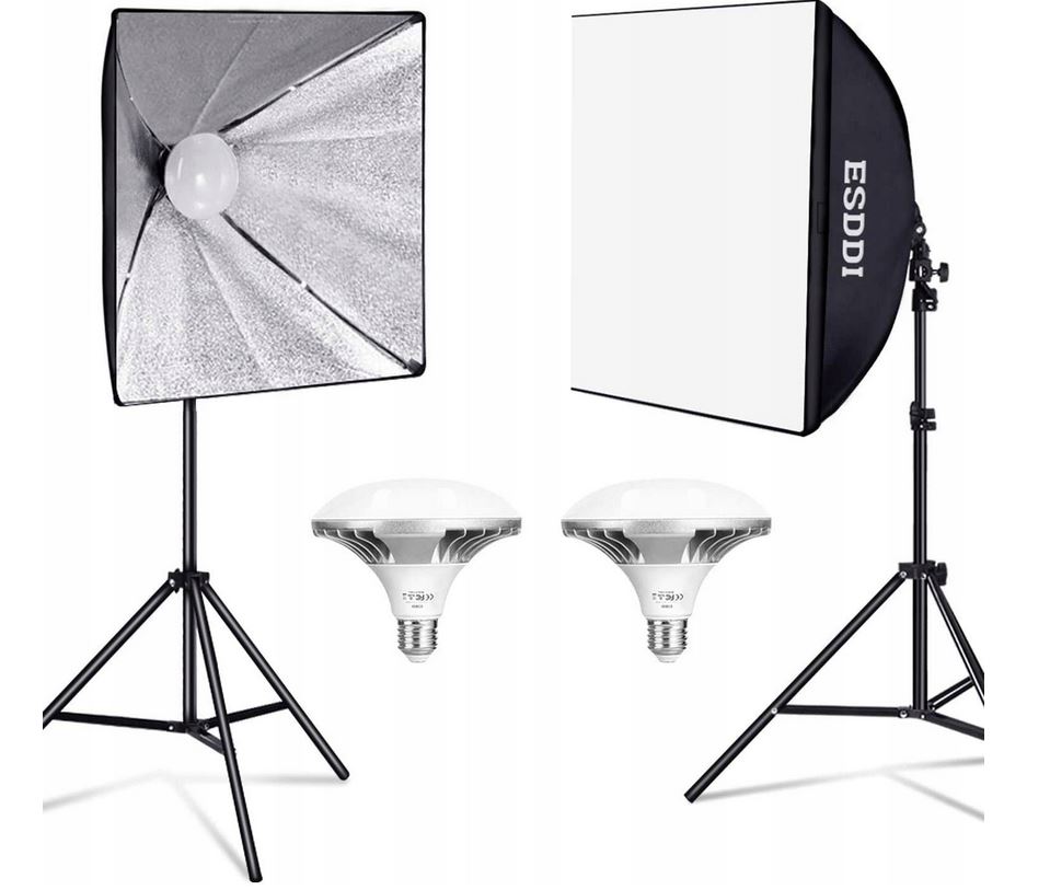 2x STATYW 2x SOFTBOX 50X50 2x50 W ESDDI PS070