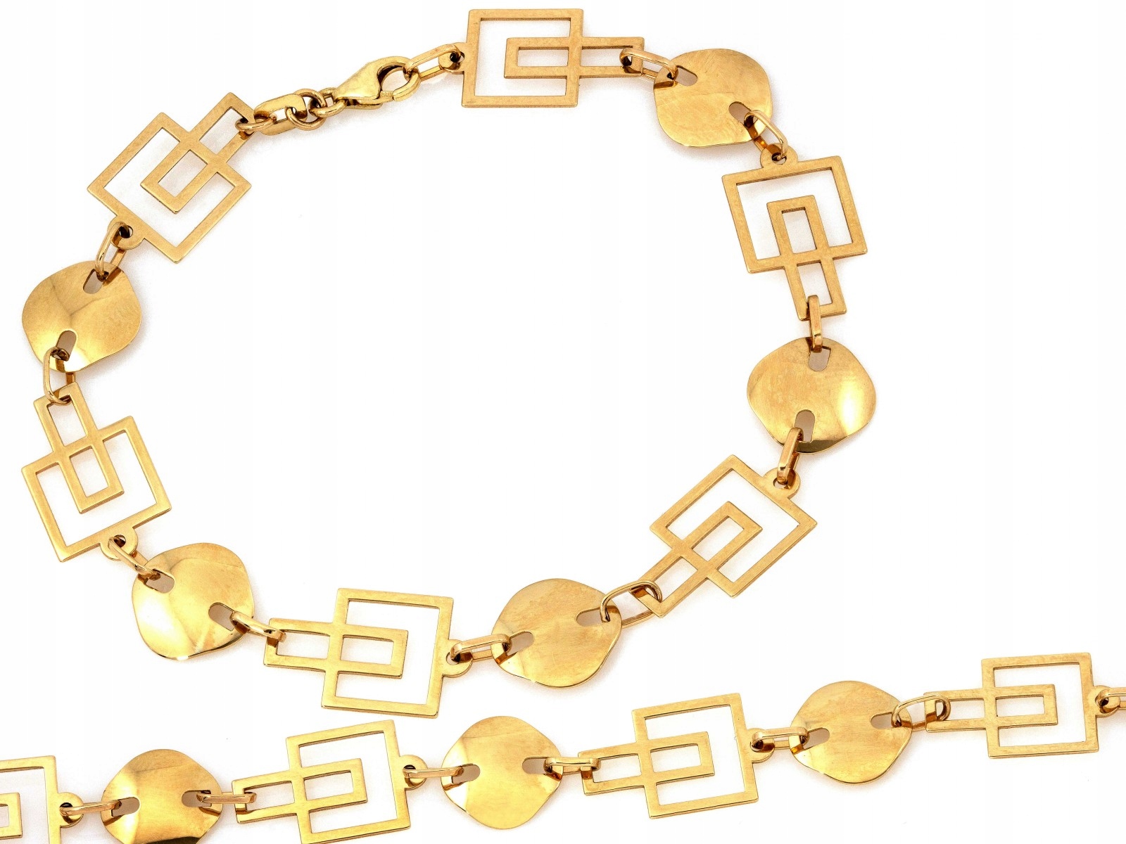 Moderní zlatý 585-dílný náramek 3.84 g s lesklými ažurovými částmi