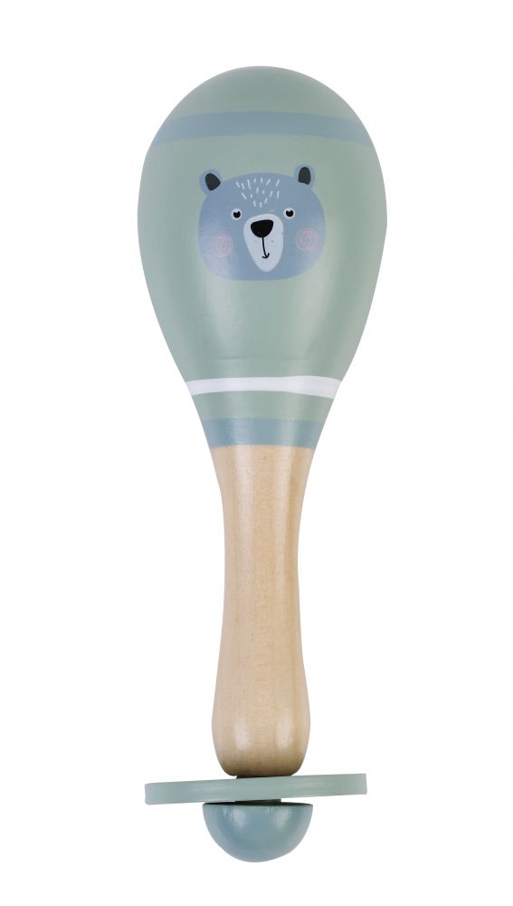 

Drewniany Marakas Z Misiem niebieski! AdamToys