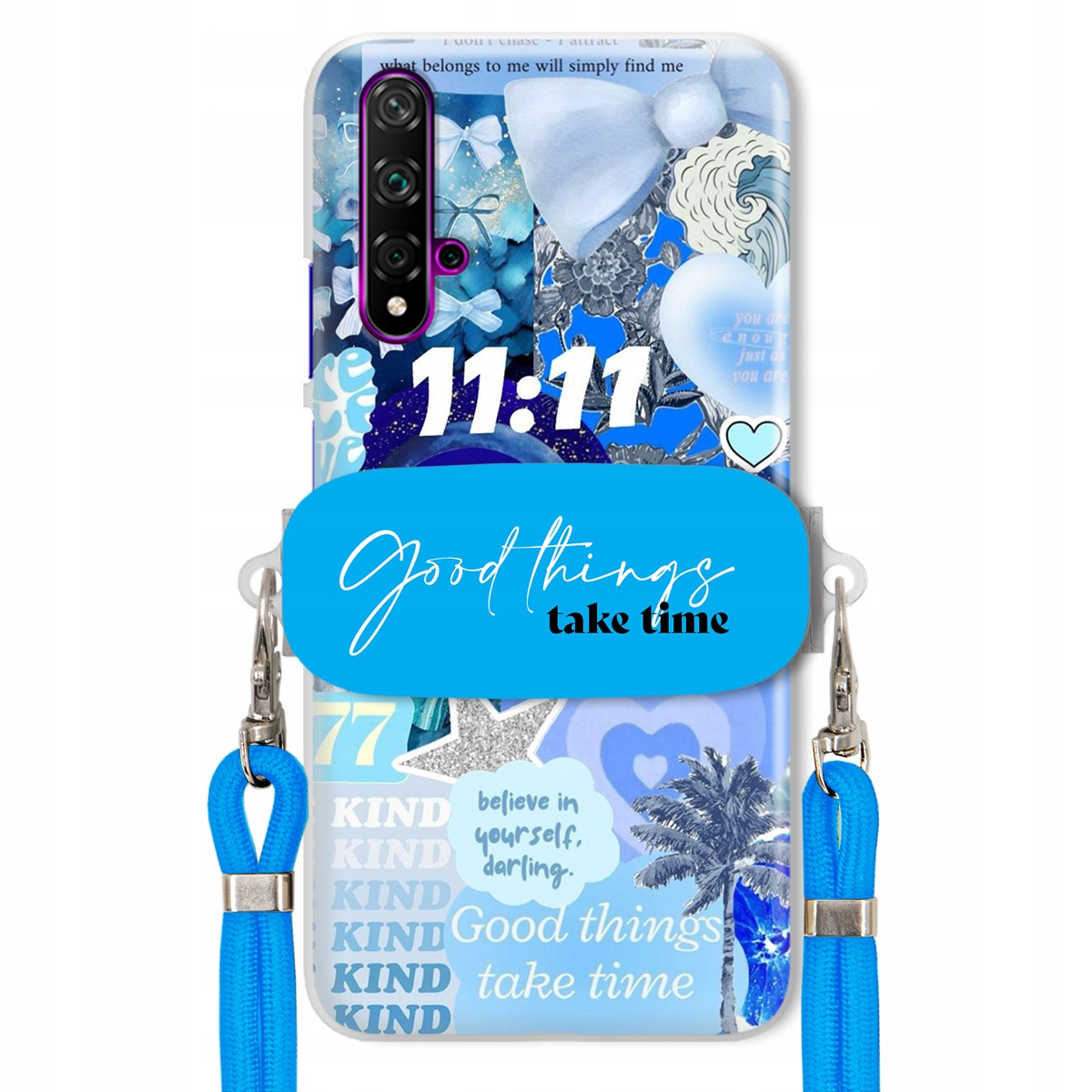 Pouzdro pro Huawei Nova 5 Držák Crossbody vodítko Good Things Take Time Lata
