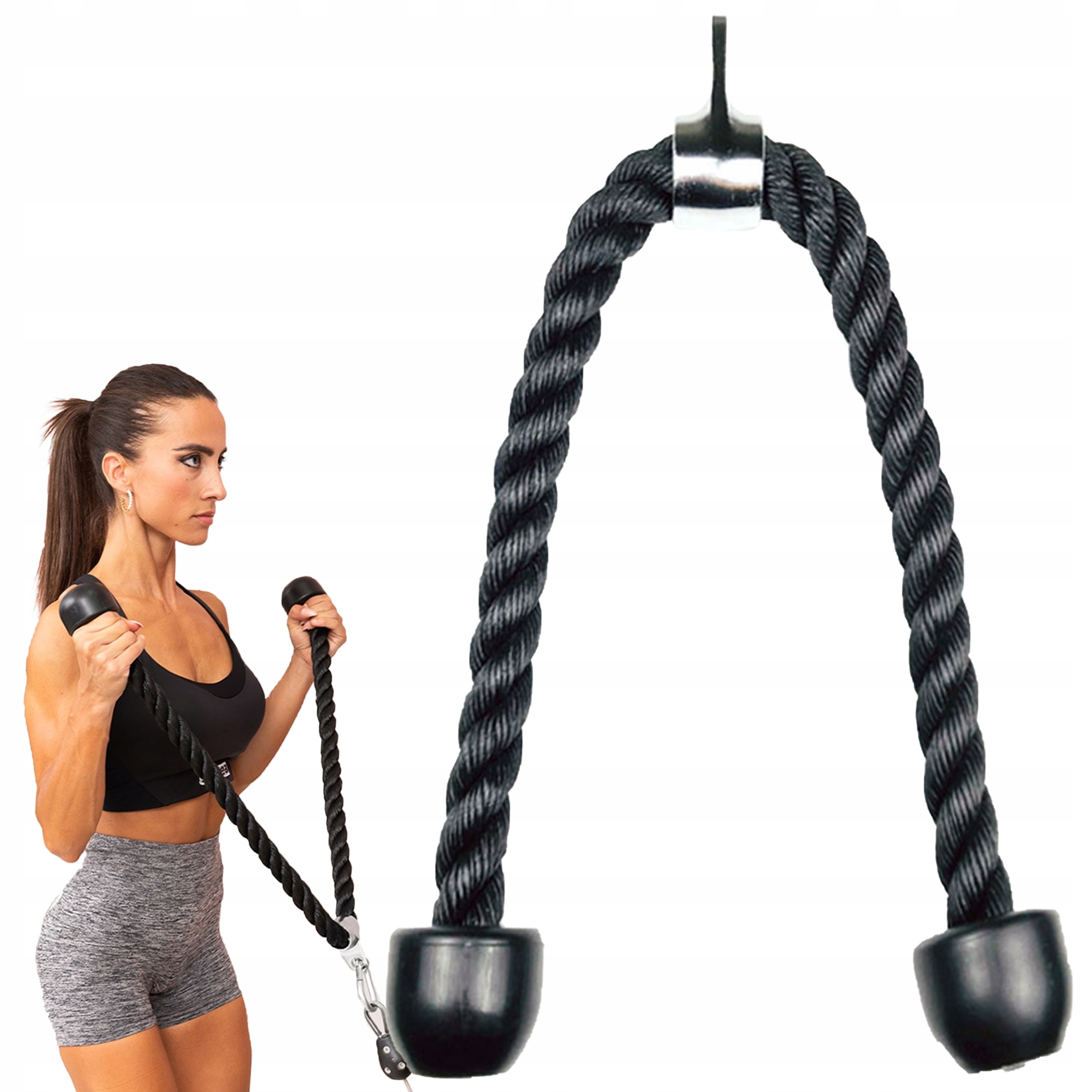 Sznur Do Wyciągu Na Triceps 120 cm Długa Lina Treningowa MuscleForge