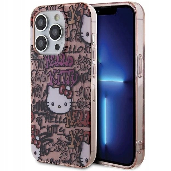 Etui Hello Kitty IML Tags Graffiti na iPhone 14 Pro Max różowe