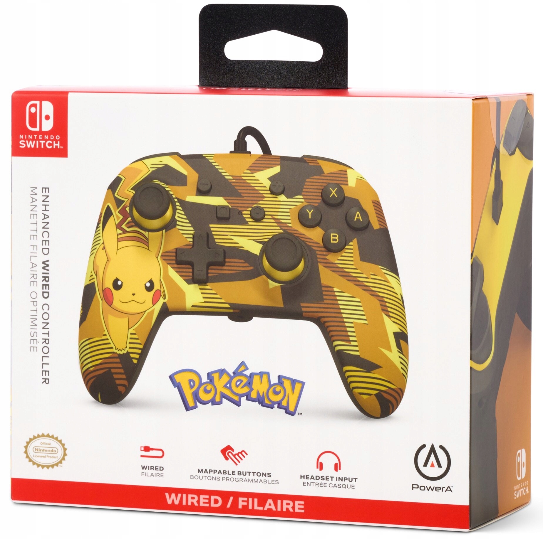 Pad przewodowy PowerA Wired Controller, Switch, Camo Storm Pikachu