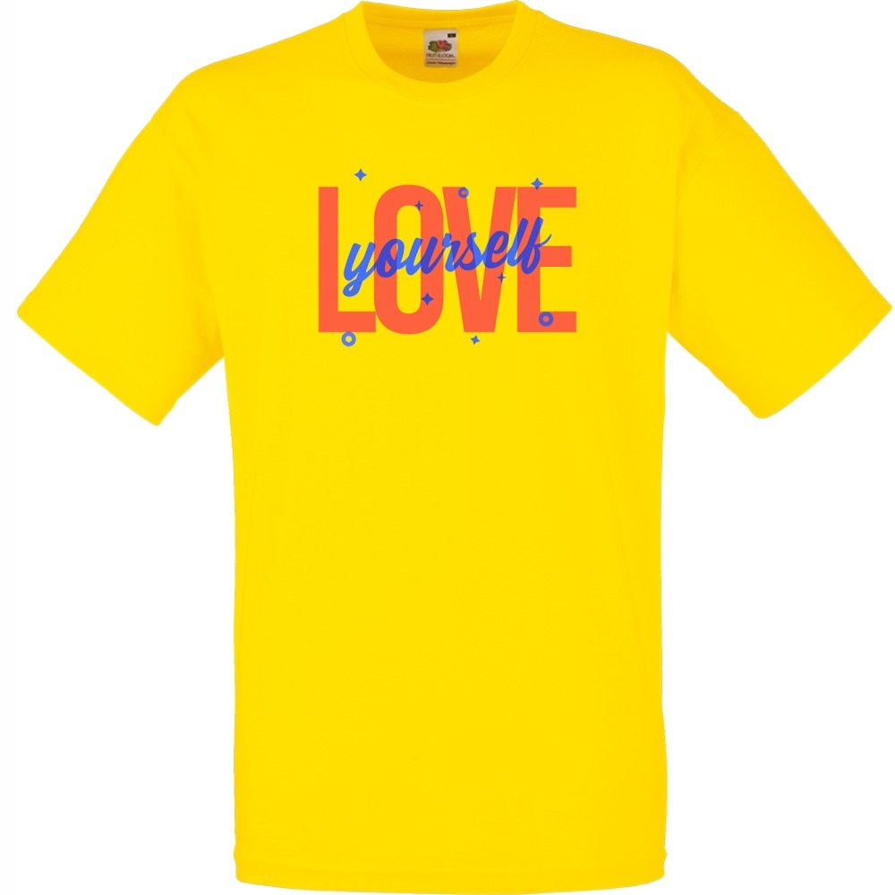 

Koszulka love yoursefl napis XL żółta jaskrawa