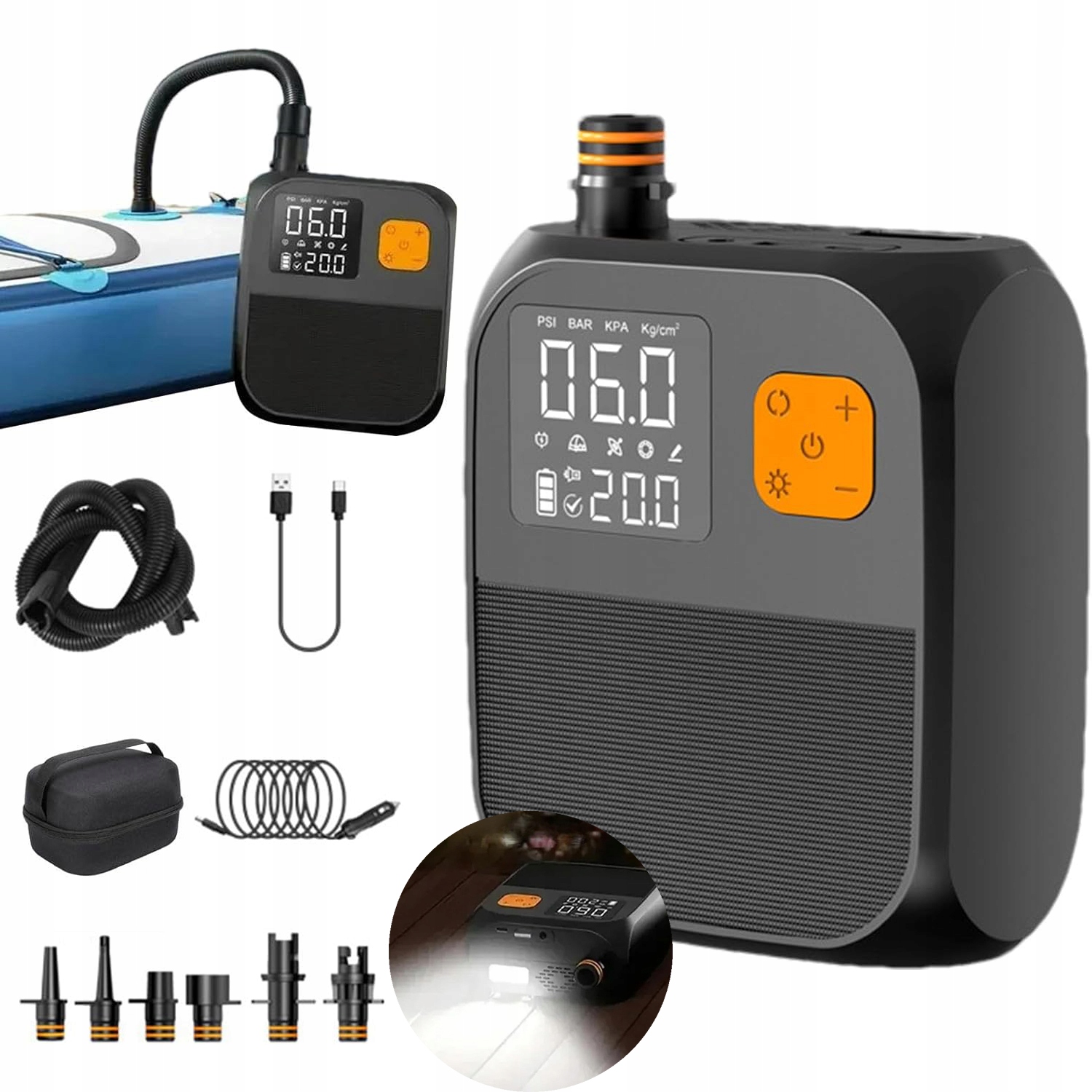 Elektrická Pumpa 25PSI 8000MAH Pro Kajak Paddleboardy Pontonu A Matrace