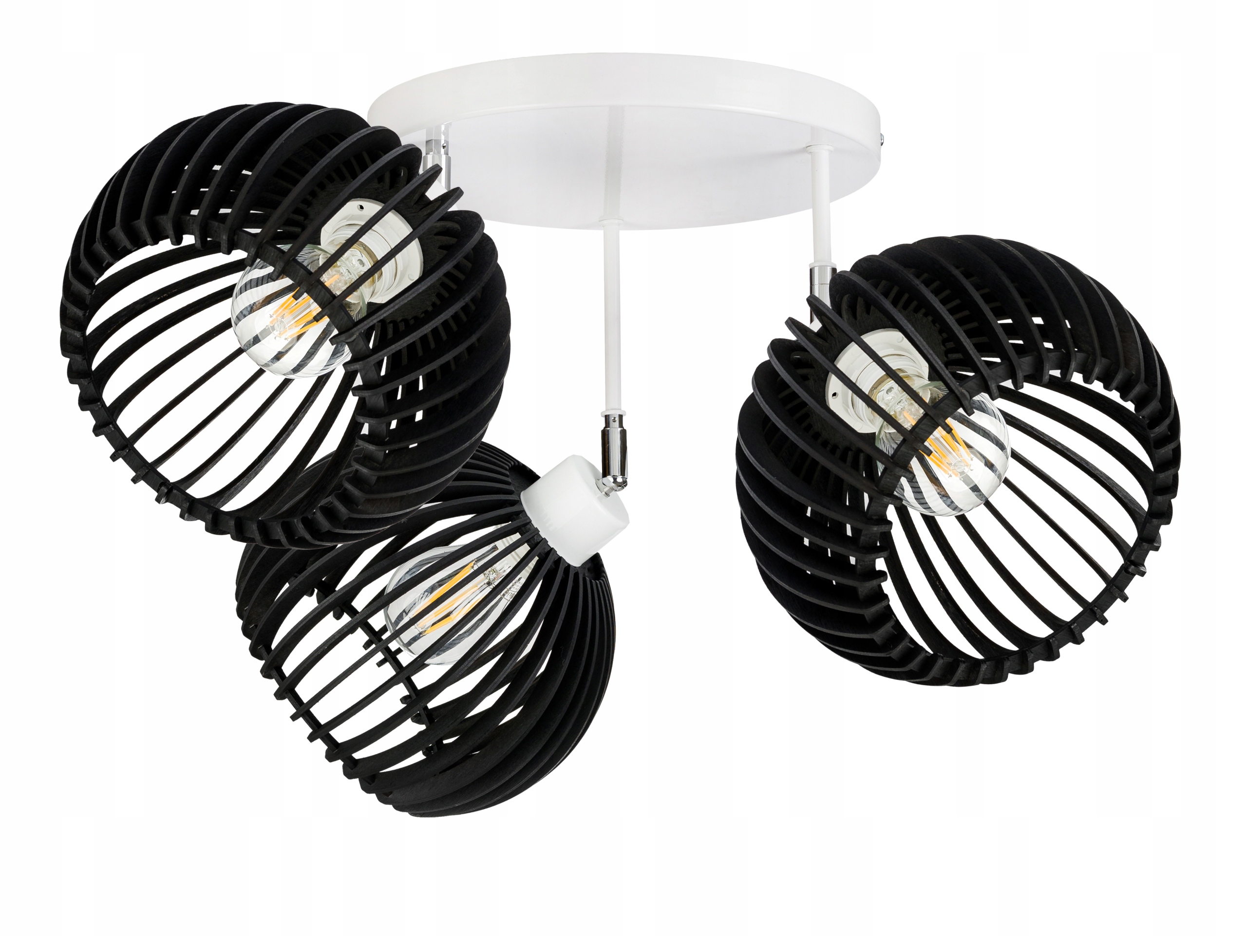 Lampa stropní svítidlo lustr pohyblivý vysoký stropní Loft stínidlo koule 36 Dřevo E27