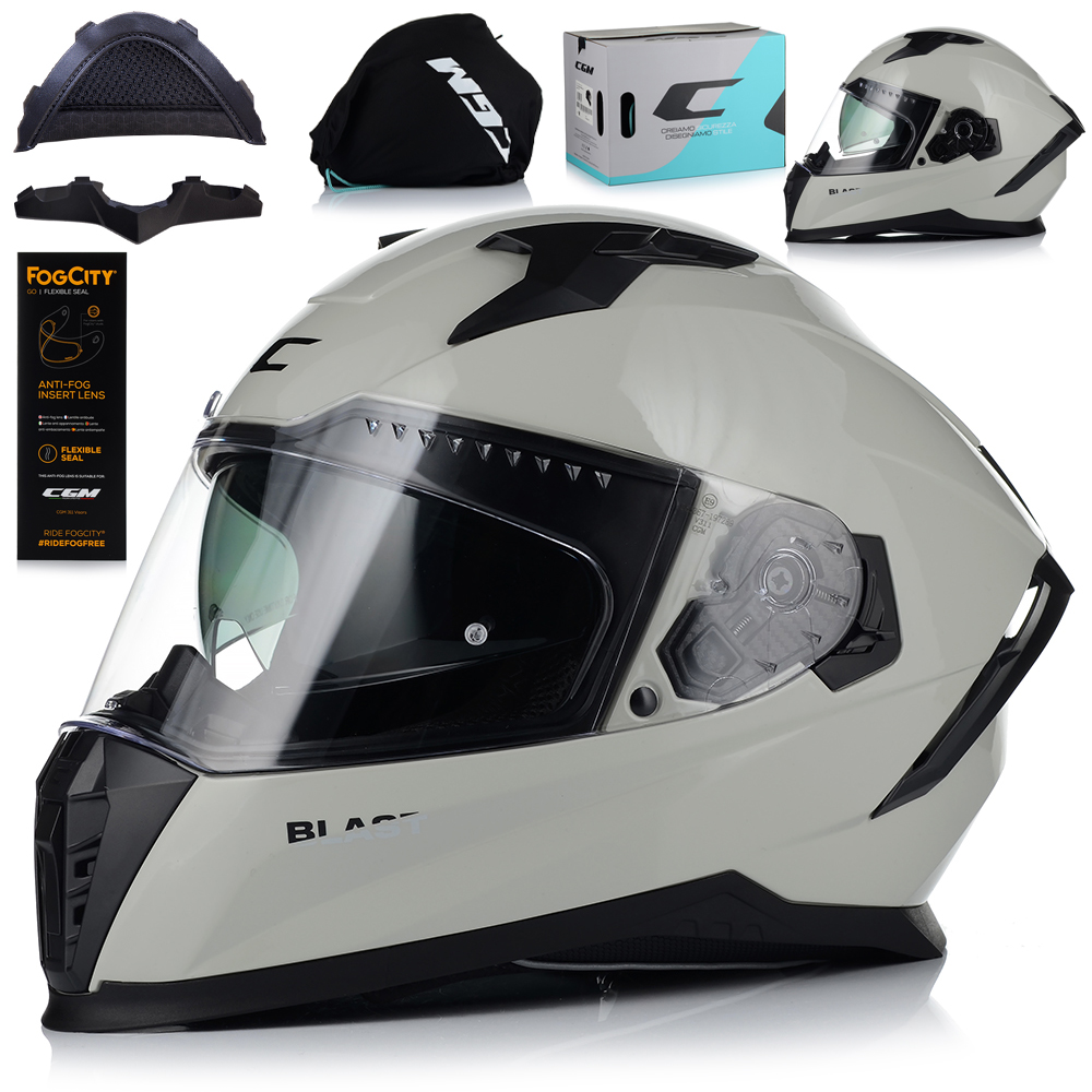 Motocyklová Přilba Cgm 311A Blast Off Bílá Ecer 22.06 Blenda Antifog