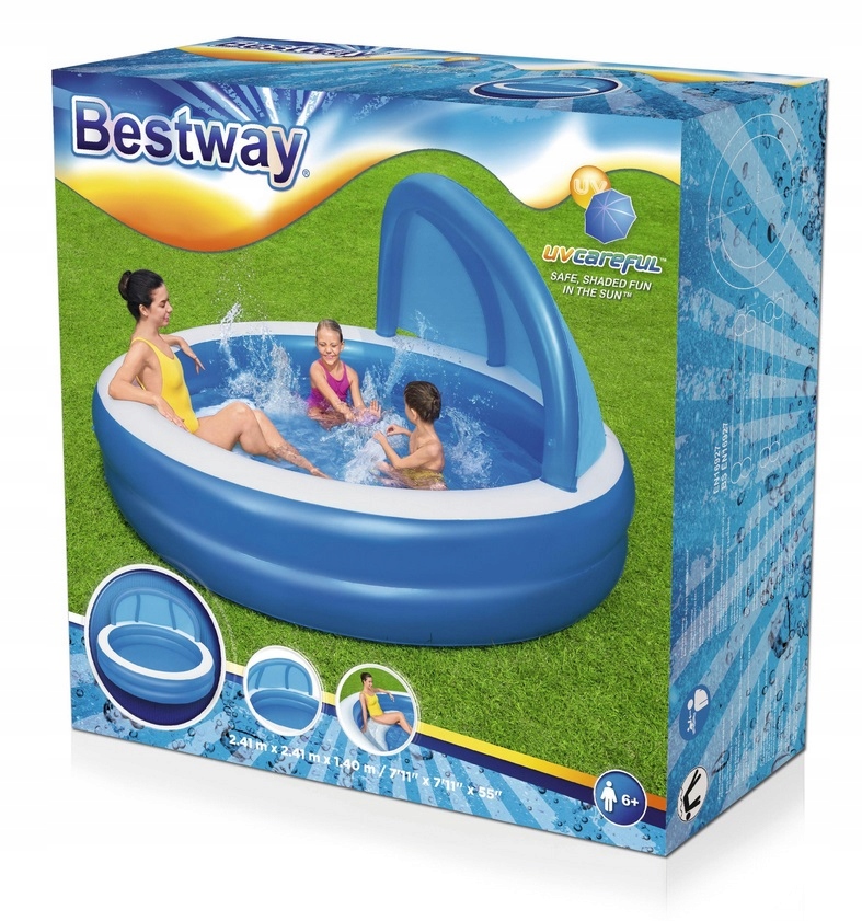 

Bestway Basen dmuchany 241x241x140 z daszkiem